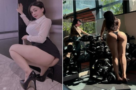 Gymer mông tròn nhún phát nào mê phát đó
